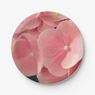 Hortensia Hydrangea pink pastel flowers floral Paper Plate