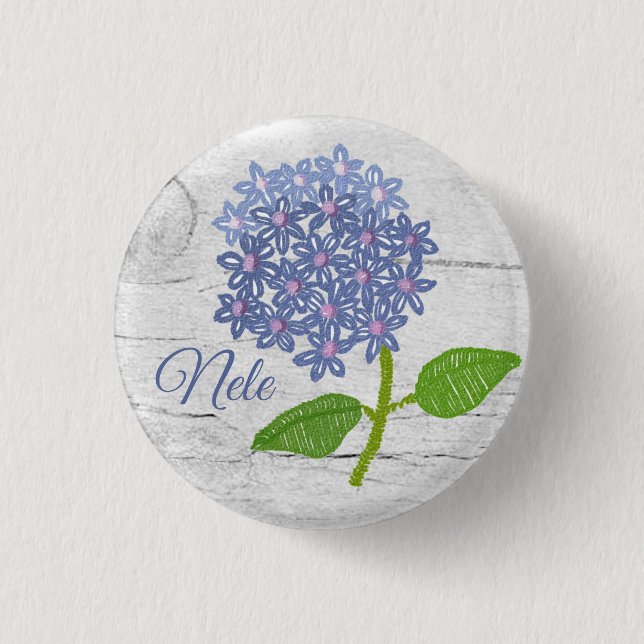  Hortensie, personalisiert  3 Cm Round Badge (Front)