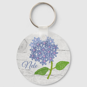 Hortensie, personalized Key Ring