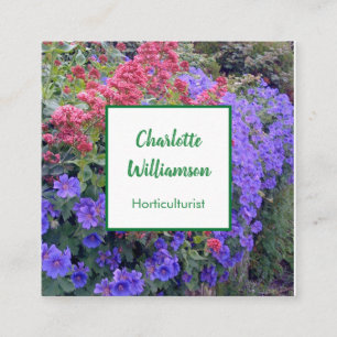 Horticulturist Floral Square Business Card