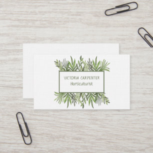 Horticulturist Green Plants  Business Card