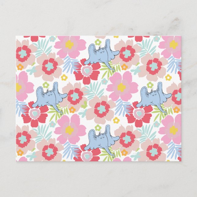 Horton Hears A Who | Pastel Flower Pattern Postcard (Front)