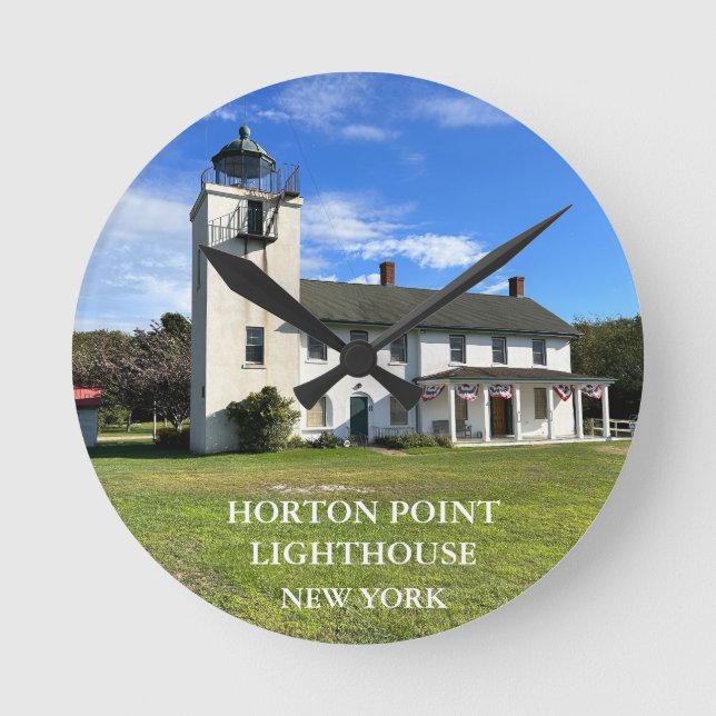 Horton Point Lighthouse, New York Round Clock (Front)