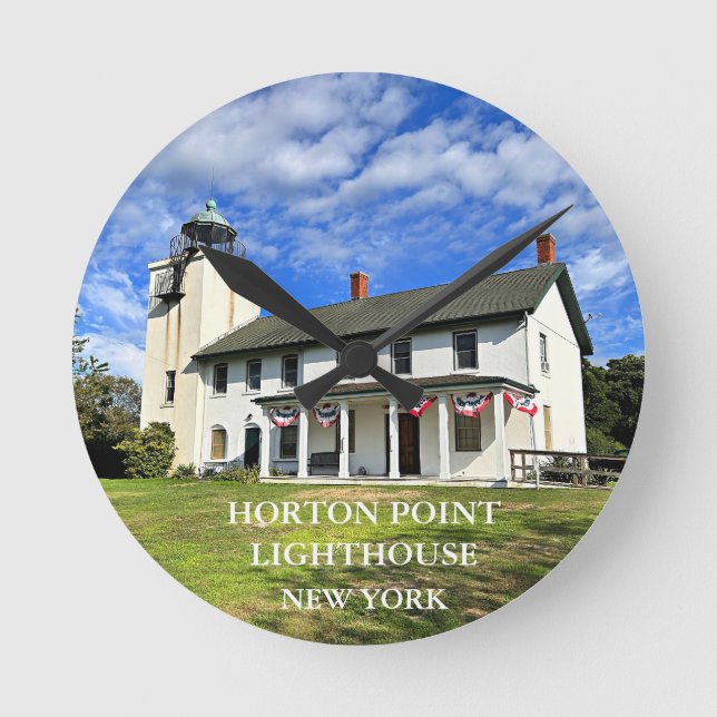 Horton Point Lighthouse, New York Round Clock (Front)