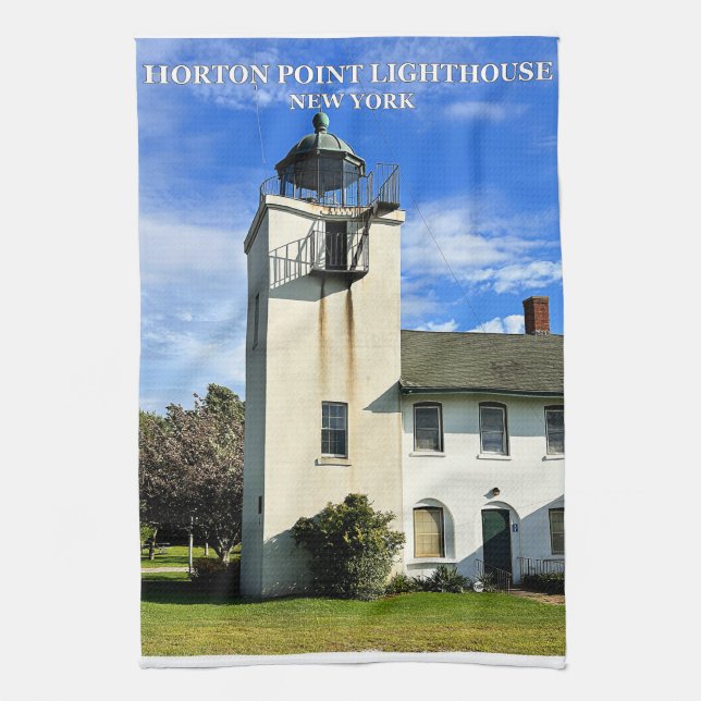 Horton Point Lighthouse, New York Tea Towel (Vertical)