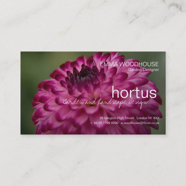 Hortus - Dahlia Business Card (Front)