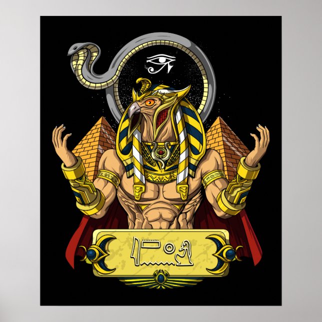 Horus Egyptian God Ra Pyramids Ancient Mythology Poster (Front)