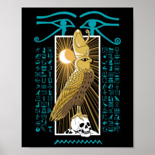 Horus Falcon Ancient Egypt God Illustration Poster