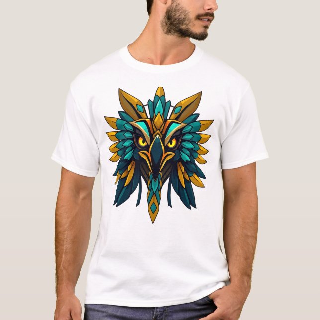 Horus Falcon God Face Illustration T-Shirt (Front)