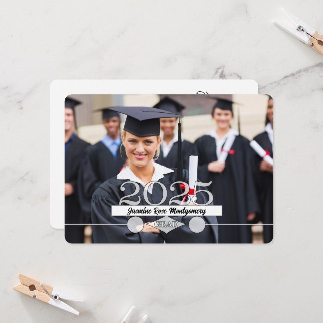 HORZ Photo 2025 Graduation Party Invitation (Front/Back In Situ)