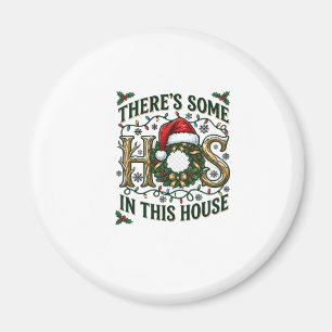 Hos House Christmas Wreath Santa Hat Lights Magnet