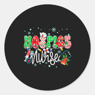 Hosce Nurse Funny Xmas Light Stethoscope Christmas Classic Round Sticker