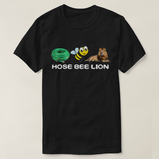 Hose Bee Lion Black T Shirt (Design Front)