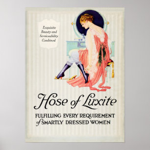 Hose of Luxite Women Hosiery Stocking Fashion Ad Poster
