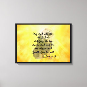 Hosea 11:10 Bible Verse Scripture Canvas Wall Art