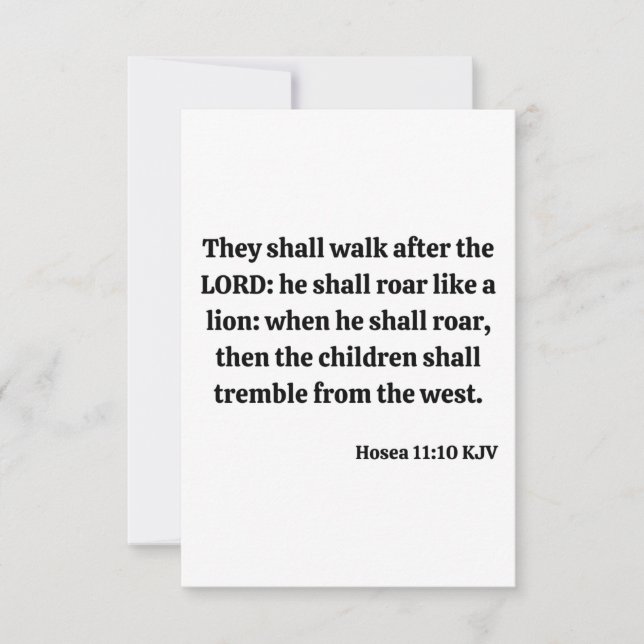 Hosea 11:10 KJV Bible Verse Flat Greeting Card (Front)