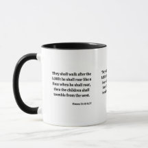 Hosea 11:10 KJV Bible Verse Two-Tone Mug