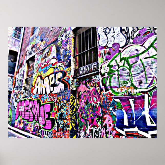 Hosier Lane Street Artwork - Melbourne, Australia Poster (Front)