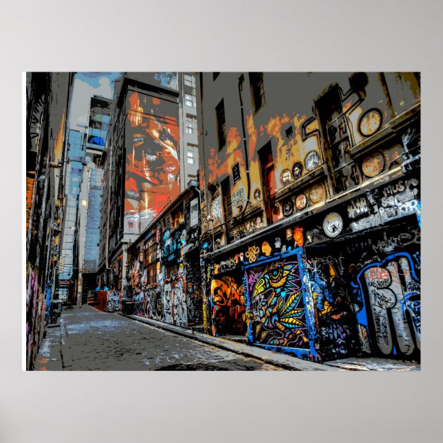 Hosier Lane's Street Art and Graffiti - Melbourne Poster (Front)