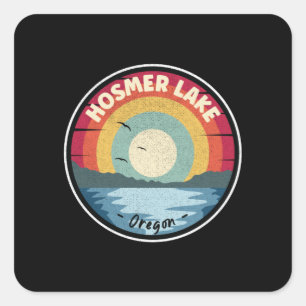 Hosmer Lake Oregon Colourful Scene Square Sticker