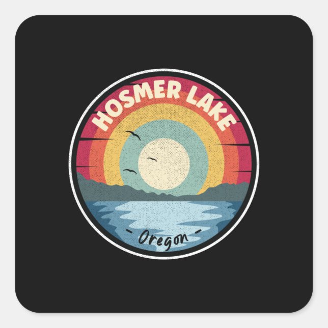 Hosmer Lake Oregon Colourful Scene Square Sticker (Front)