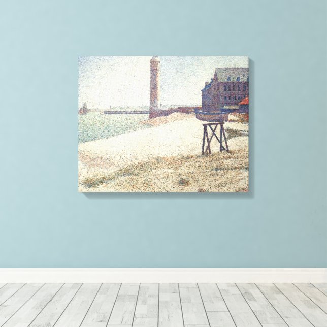 Hospice and Lighthouse, Honfleur by Georges Seurat Canvas Print (Insitu(Wood Floor))