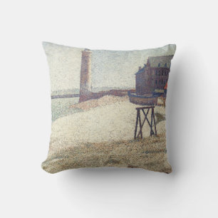 Hospice and Lighthouse, Honfleur by Georges Seurat Cushion