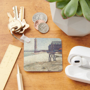 Hospice and Lighthouse, Honfleur by Georges Seurat Key Ring