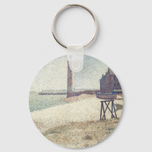Hospice and Lighthouse, Honfleur by Georges Seurat Key Ring