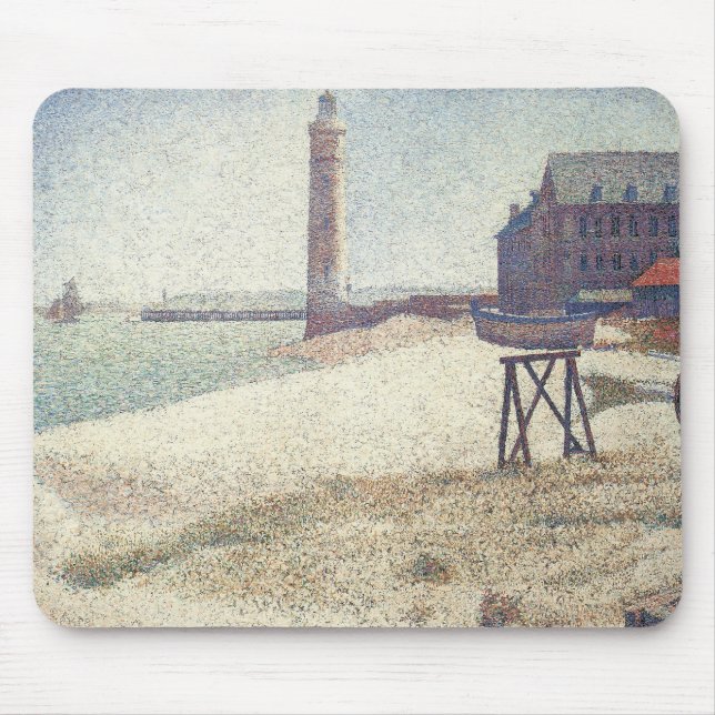 Hospice and Lighthouse, Honfleur by Georges Seurat Mouse Mat (Front)