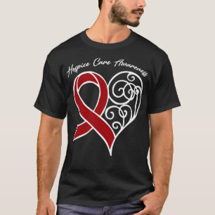 Hospice Care Awareness Heart Ribbon Gift Valentine T-Shirt