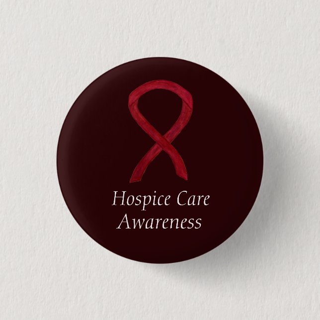 Hospice Care Awareness Ribbon Custom Pins (Front)
