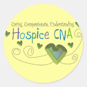 Hospice CNA Green Hearts Classic Round Sticker