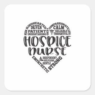 Hospice, hospice nurse, rn cna square sticker