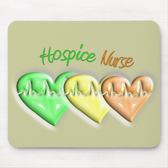 Hospice Nurse 3D Hearts Mouse Mat (Front)