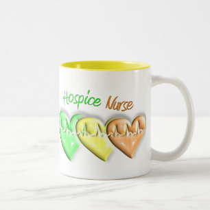 Hospice Nurse 3D Hearts Two-Tone Coffee Mug