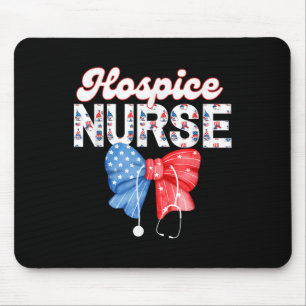Hospice Nurse, Coquette Bow Stethoscope,4th Of Jul Mouse Mat