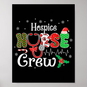 Hospice Nurse Crew Bow Stethoscope Santa Hat Chris Poster