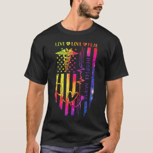 Hospice Nurse Flag Ameican USA Tie Dye Patriotic N T-Shirt