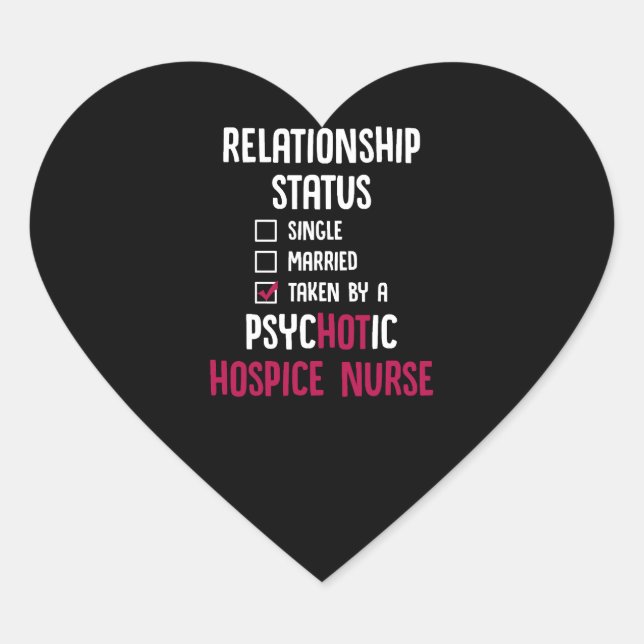 Hospice Nurse Hot Nursing RN  Heart Sticker (Front)