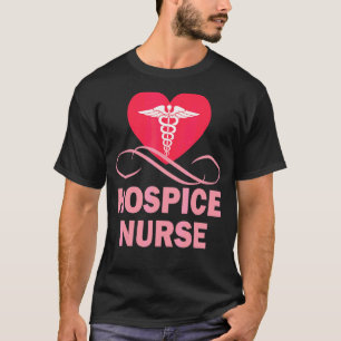 Hospice Nurse Love Heart Print Cute Idea Emergency T-Shirt