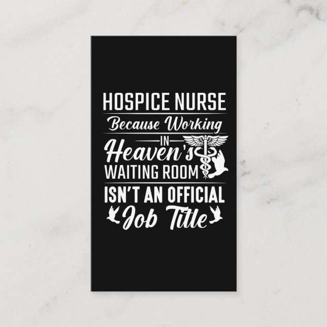 Hospice Nurse Medical Worker Job Nursing Life Business Card (Front)