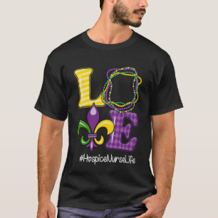 Hospice Nurse Nurse Mardi Gras Leopard Festival Pa T-Shirt