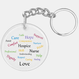 Hospice Nurse Round Keychain