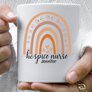 Hospice Nurse Script Rainbow Personalised   Coffee Mug
