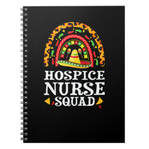 Hospice Nurse Squad Cinco De Mayo Rainbow Leopard Notebook