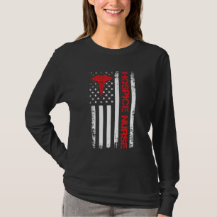Hospice Nurse Usa American Flag Terminal Care Nurs T-Shirt