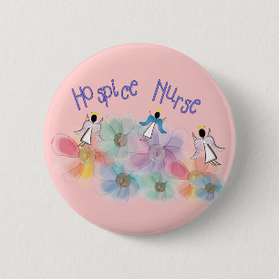 Hospice Nurse WHISPY Angels Design 6 Cm Round Badge