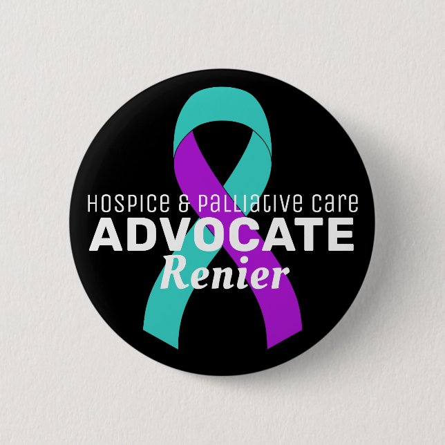 Hospice & Palliative Care Advocate Black Button (Front)