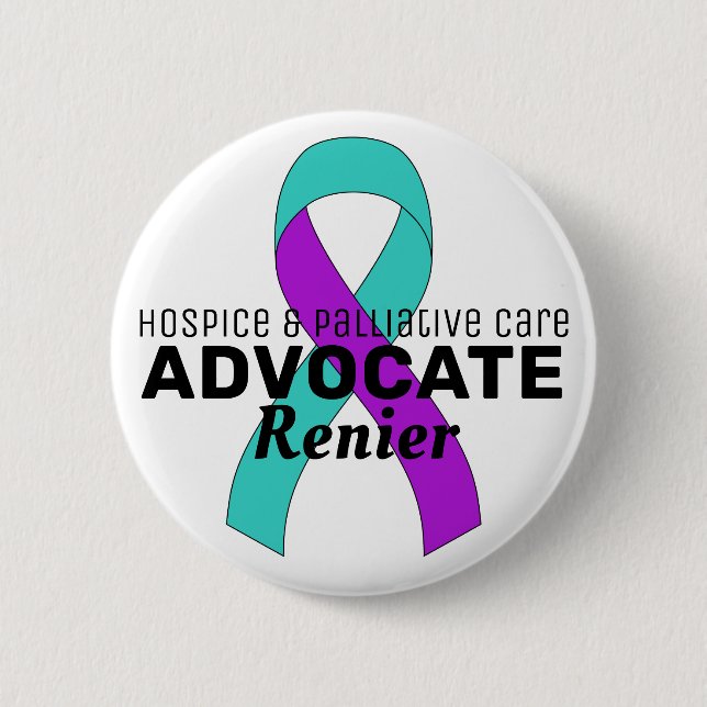 Hospice & Palliative Care Advocate White Button (Front)